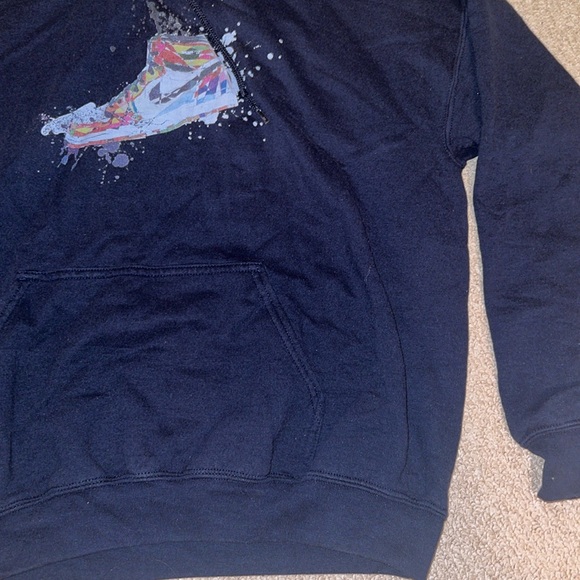 Custom Dark Blue Hoodie - Picture 3 of 4